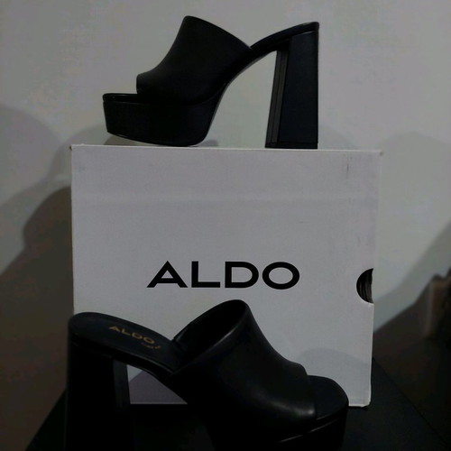 Aldo mules new, black, size 37, leather