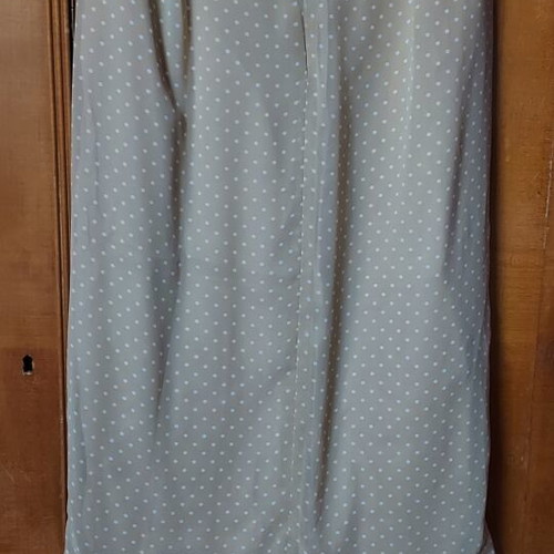 Skirt and short-sleeve jacket set polka dot beige white like new, size 50