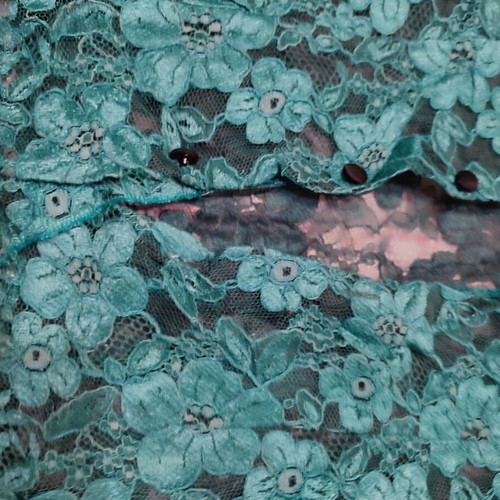 Women's Lace Vest emerald green floral pattern size M like new