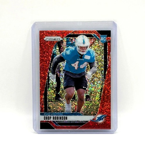2024 Panini Prizm Chop Robinson Red Sparkle Prizm Rookie Dolphins card new