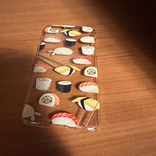 iPhone 6 case transparent with sushi designs in good condition