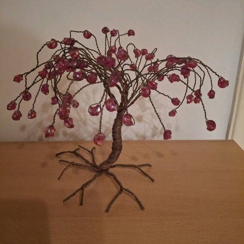 Handmade decorative tree like new made of wire and beads