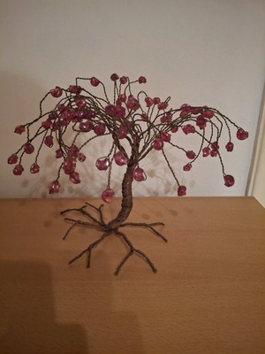 Handmade decorative tree like new made of wire and beads