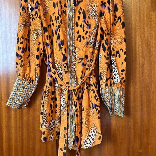 Leopard Dress with Belt like new, size 38, Made in Italy