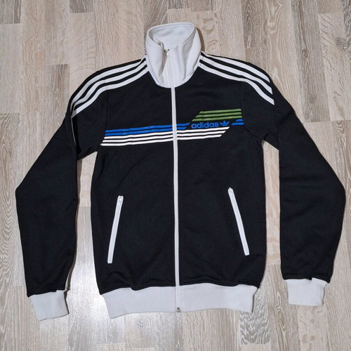 Adidas Originals retro jacket like new, size XS, black with white stripes