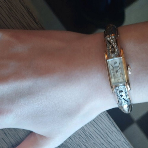 Miramare Geneve gold antique watch 1955 like new with diamonds