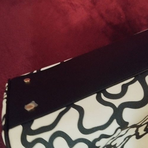 Tous crossbody bag used, black and white with floral design