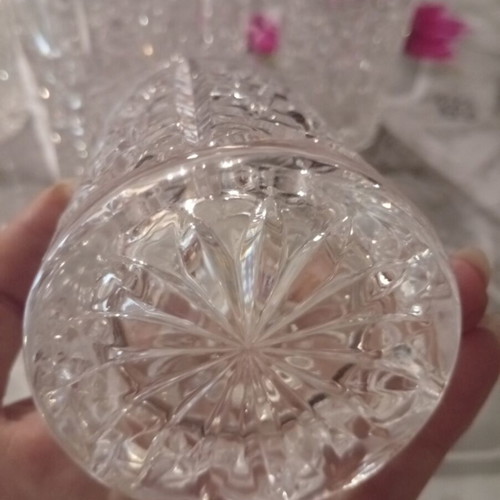 Crystal glasses luxury set of 6, 12cm height, new