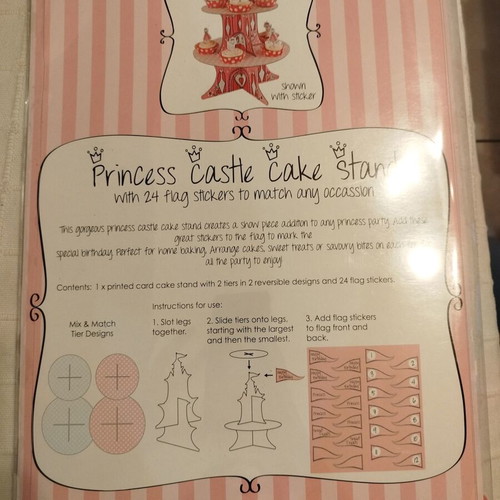 Cupcake stand princess castle design, like new, pink