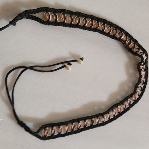 Boho handmade belt with real shells macrame style, like new