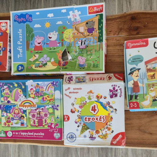 Peppa Pig and Disney Kids Puzzle Set used, 6 educational puzzles