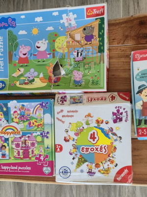 Peppa Pig and Disney Kids Puzzle Set used, 6 educational puzzles