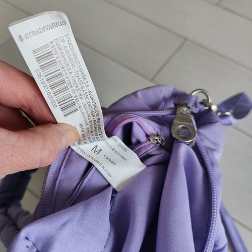 Stradivarius shoulder bag like new, purple, puffer jacket fabric