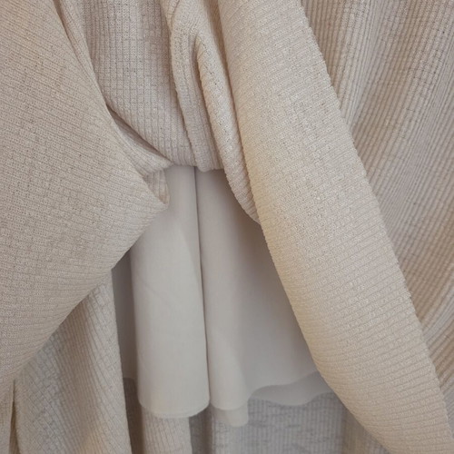 Mango knit midi flared A-line skirt, beige