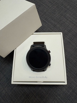 Xiaomi GTR 47mm with black silicone strap, charger, box and purchase receipt