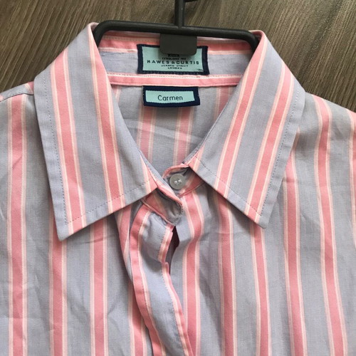 Hawes & Curtis cotton shirt XS-S, blue and pink stripes