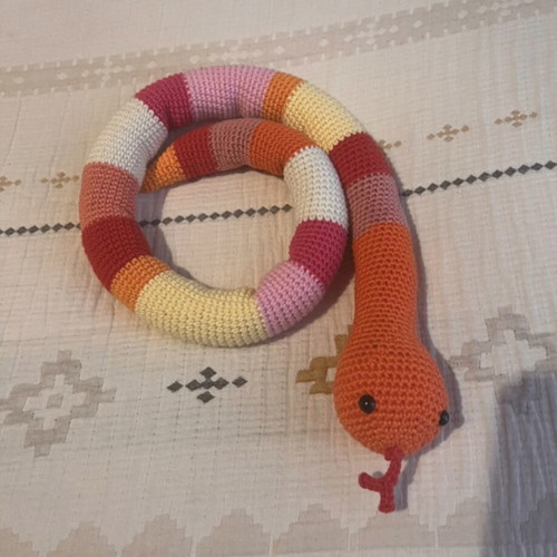 Handmade Amigurumi Crochet Snake Multicolor