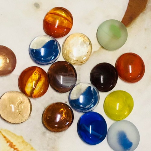 Pack of 15 glass cabochons for jewelry making new