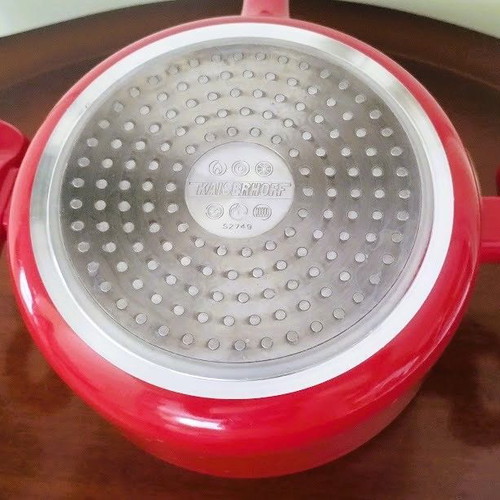Kaiserhoff red cookware set 9 pieces, new ceramic coating