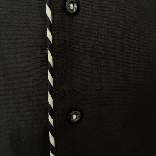 Dash & Dot men's black long sleeve shirt with striped piping XL slim fit
