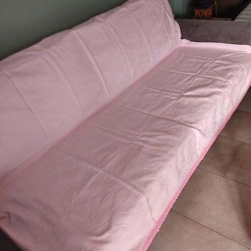 Vintage piqué blanket with lace, like new, 201x182 cm