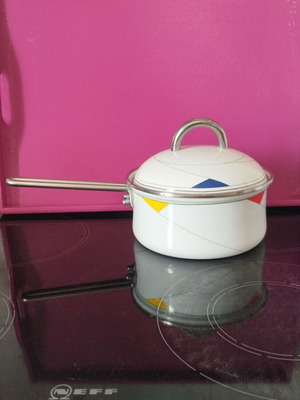 Asta milk pan like new with enamel porcelain coating