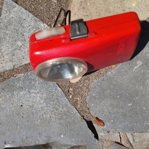 Mazda metal flat flashlight used, vintage collectible