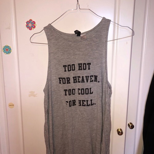 Grey sleeveless blouse used with logo and side openings