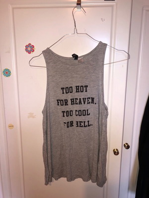Grey sleeveless blouse used with logo and side openings