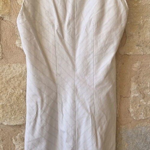 Cottonade Paris Pinstripe Sleeveless Blazer Dress used, beige, size L