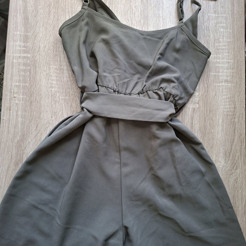 Chaton khaki one-piece jumpsuit like new with belt, size M