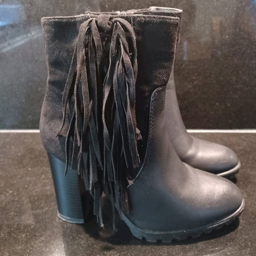 Erynn ankle boots used, genuine leather and suede, size 36, black