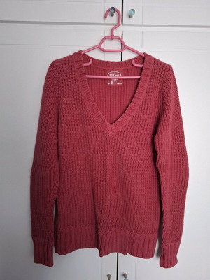 Bershka spring sweater like new, size L, red and pink