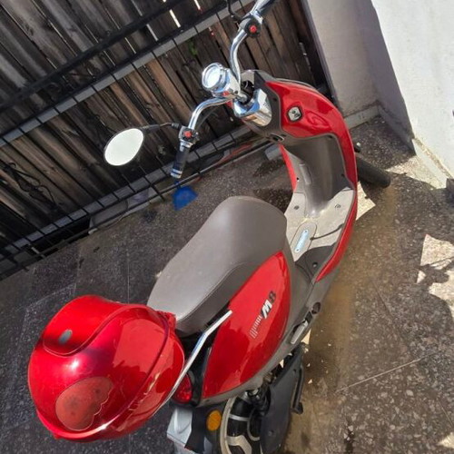 Red electric scooter for repair or spare parts