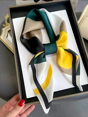 Women's scarves new, yellow, size 70×70cm