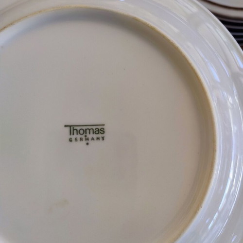 Thomas Germany set of six porcelain fruit plates, vintage mid century