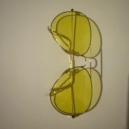 Rayban Aviator 3025 55size with yellow lenses like new