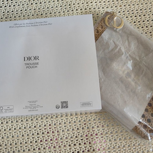 Dior Beauty Pouch rattan effect, new with box and accessories