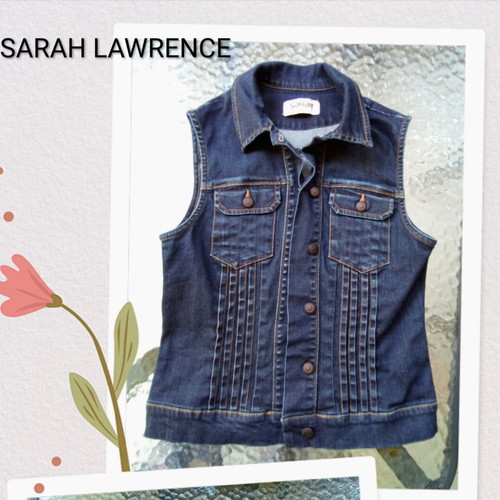 Sarah Lawrence vintage denim vest like new, blue