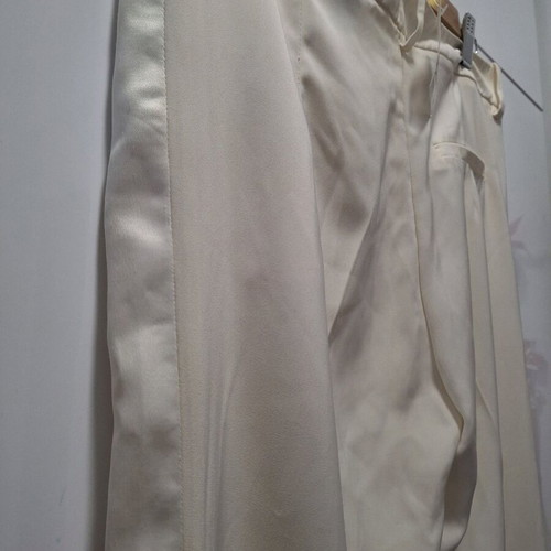H&M pants white cream new with satin stripe