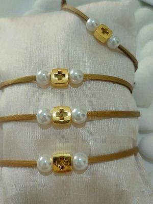 Martyrika bracelets new, pack of 50 with suede leather gold bronze color