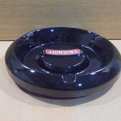 Smirnoff vodka old round promotional ceramic ashtray like new
