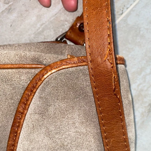 Vintage leather suede crossbody bag used