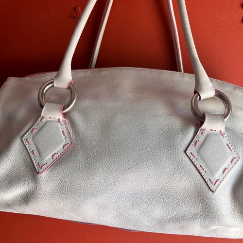 Moschino white leather handbag used, shoulder or hand bag
