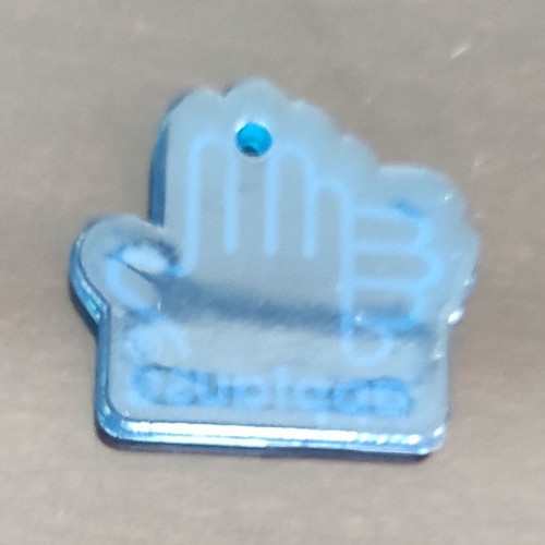 Mini plastic keychain applause like new, blue