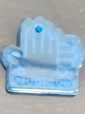 Mini plastic keychain applause like new, blue