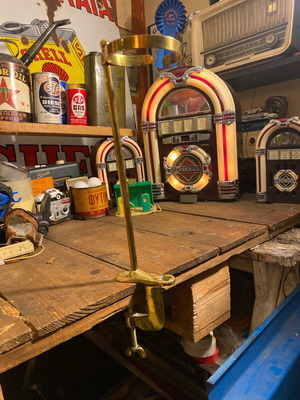 Bronze base with clamp used, height 45 cm