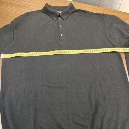 Brian Scott knitted polo sweater medium black like new