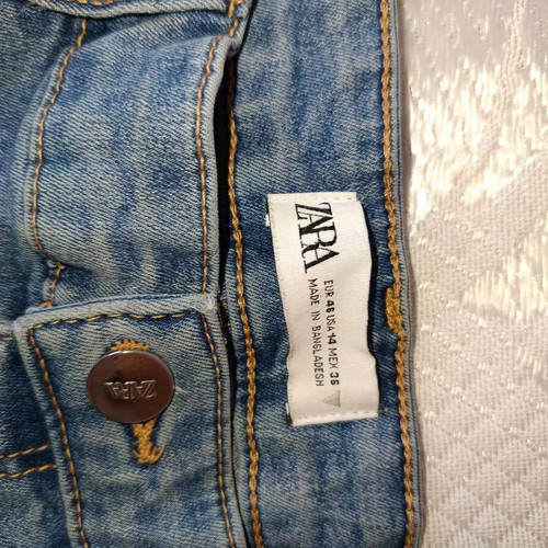 Zara high-waisted slim fit pants like new, size 46, light blue denim