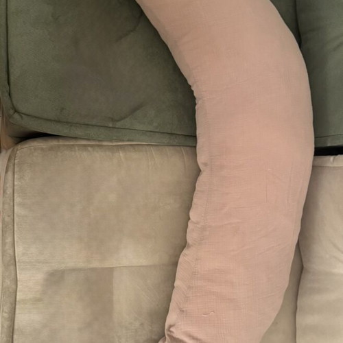 Nursing pillow pink, like new, cotton cover, silicone fiber filling